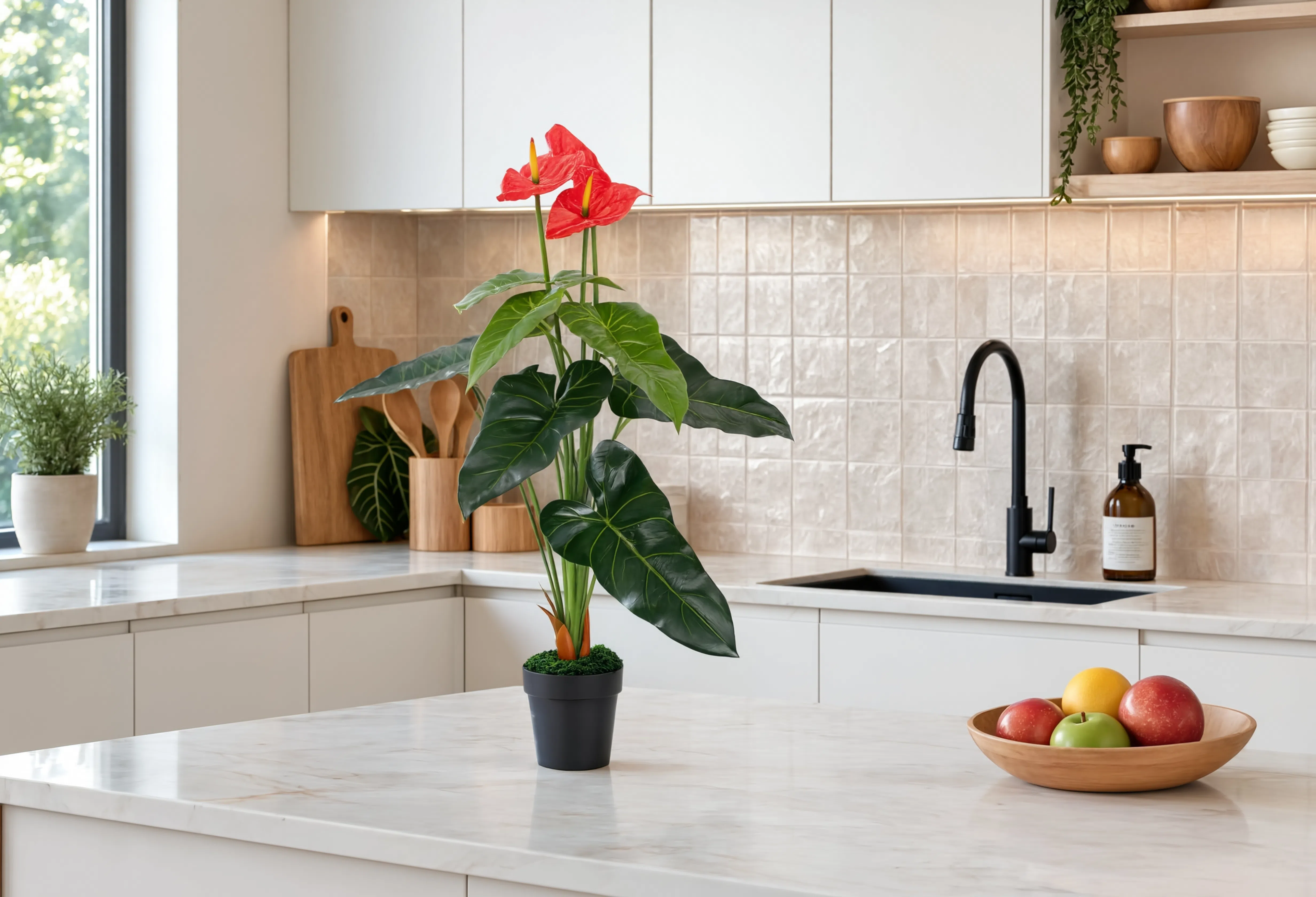 Anthurium Artificielle Rouge - 90 cm