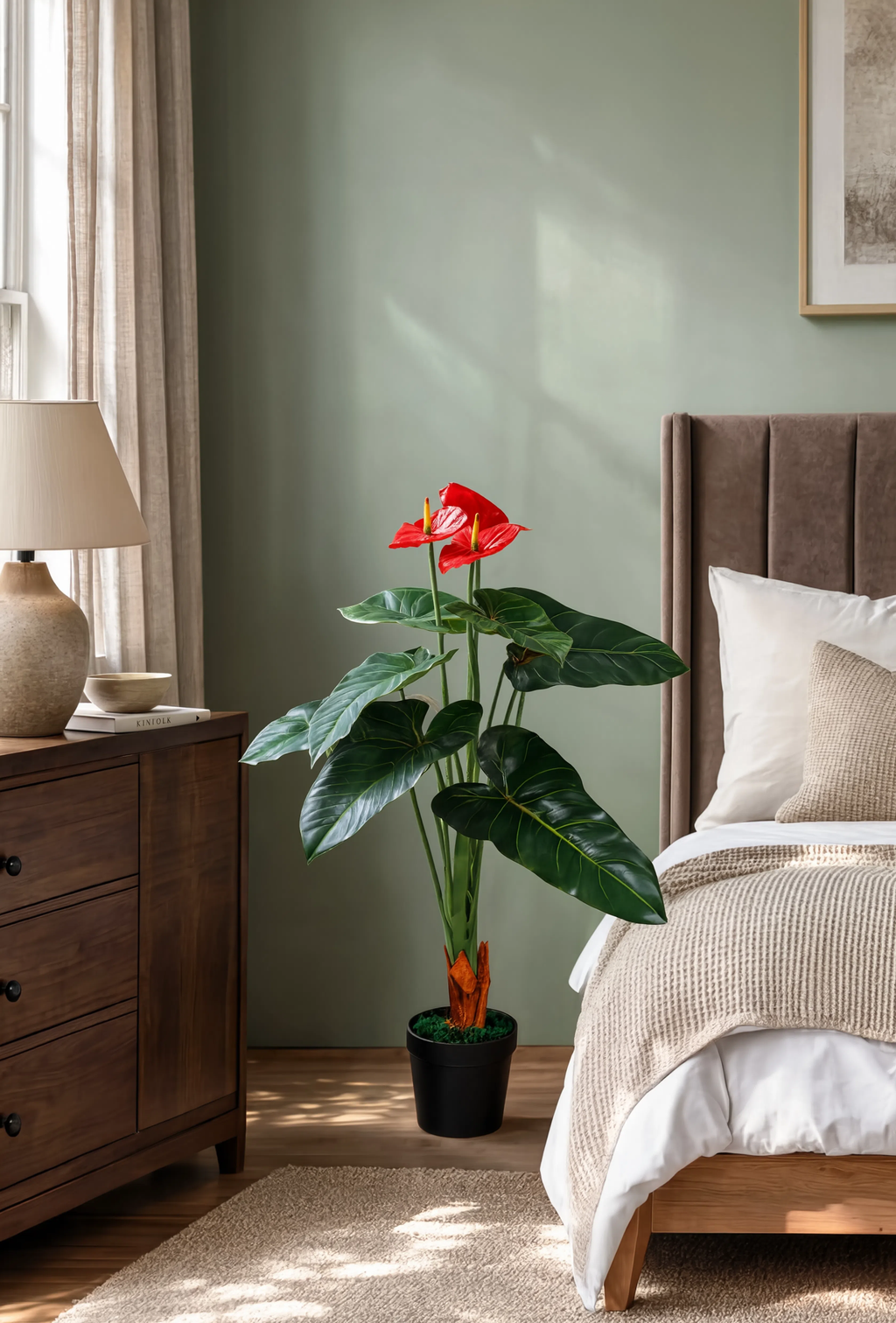 Anthurium Artificielle Rouge - 90 cm