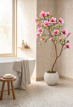 Magnolia Artificiel en Fleurs Rose - 120 cm Horizon Végétal