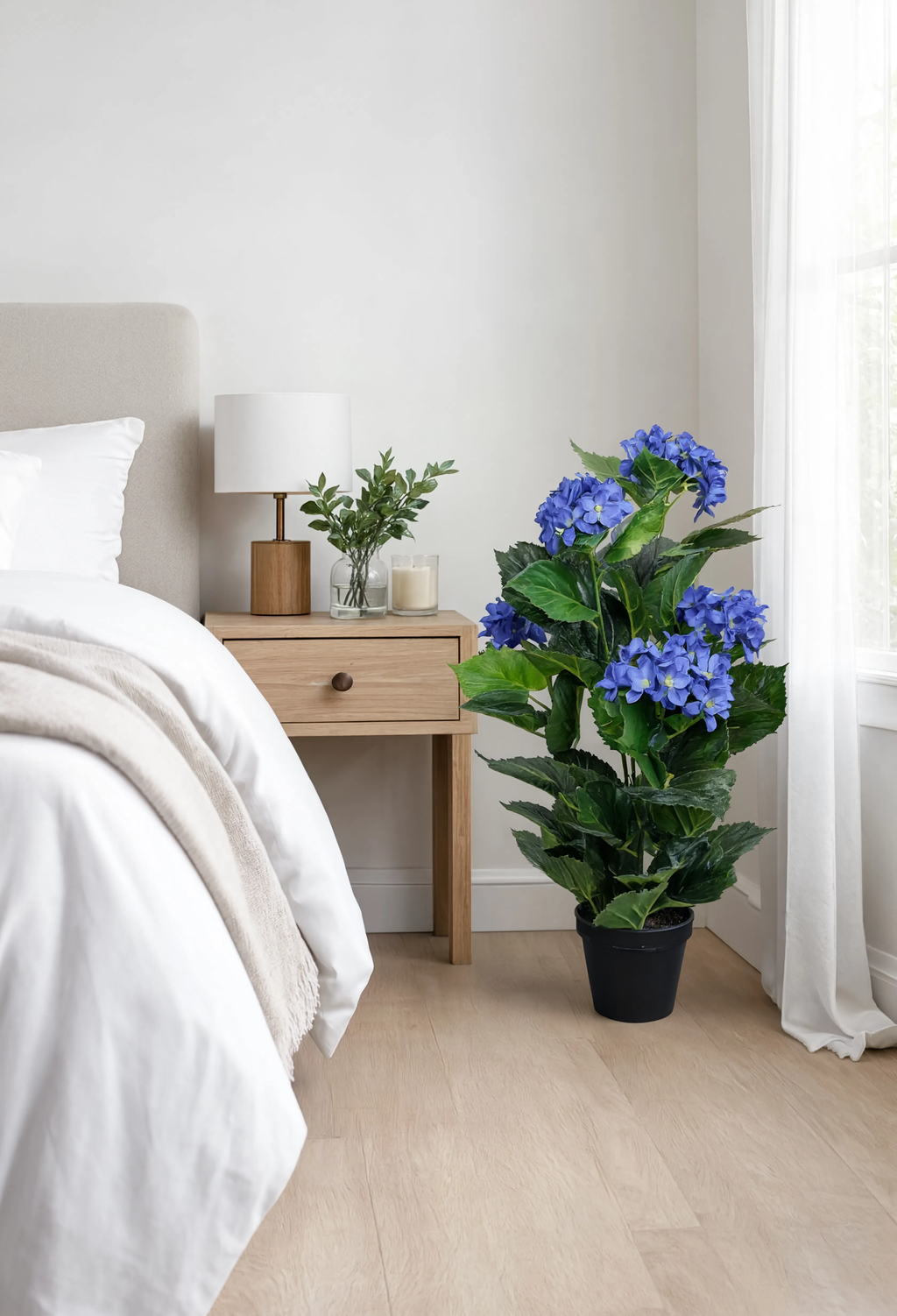 Hortensia Artificiel Bleu - 60 cm