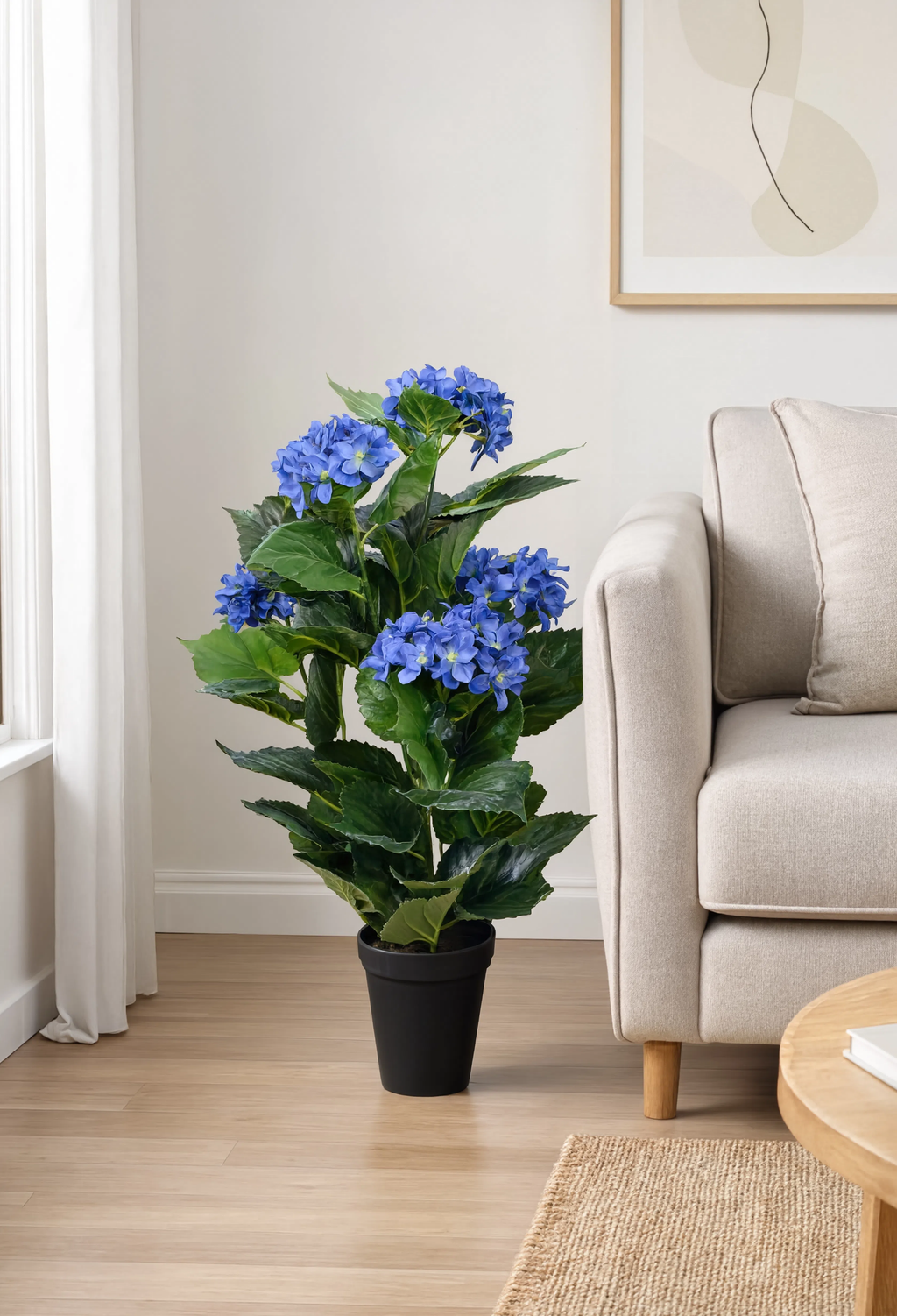 Hortensia Artificiel Bleu - 60 cm