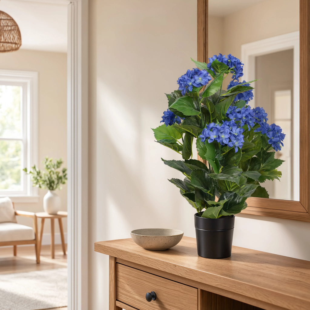 Hortensia Artificiel Bleu - 60 cm