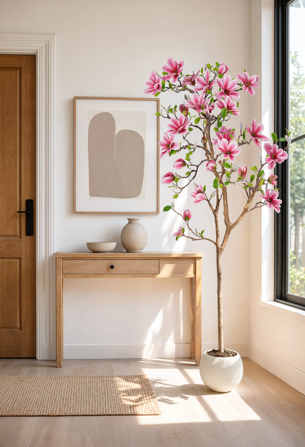 Magnolia Artificiel en Fleurs Rose - 150 cm