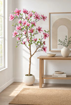 Magnolia Artificiel en Fleurs Rose - 180 cm Horizon Végétal