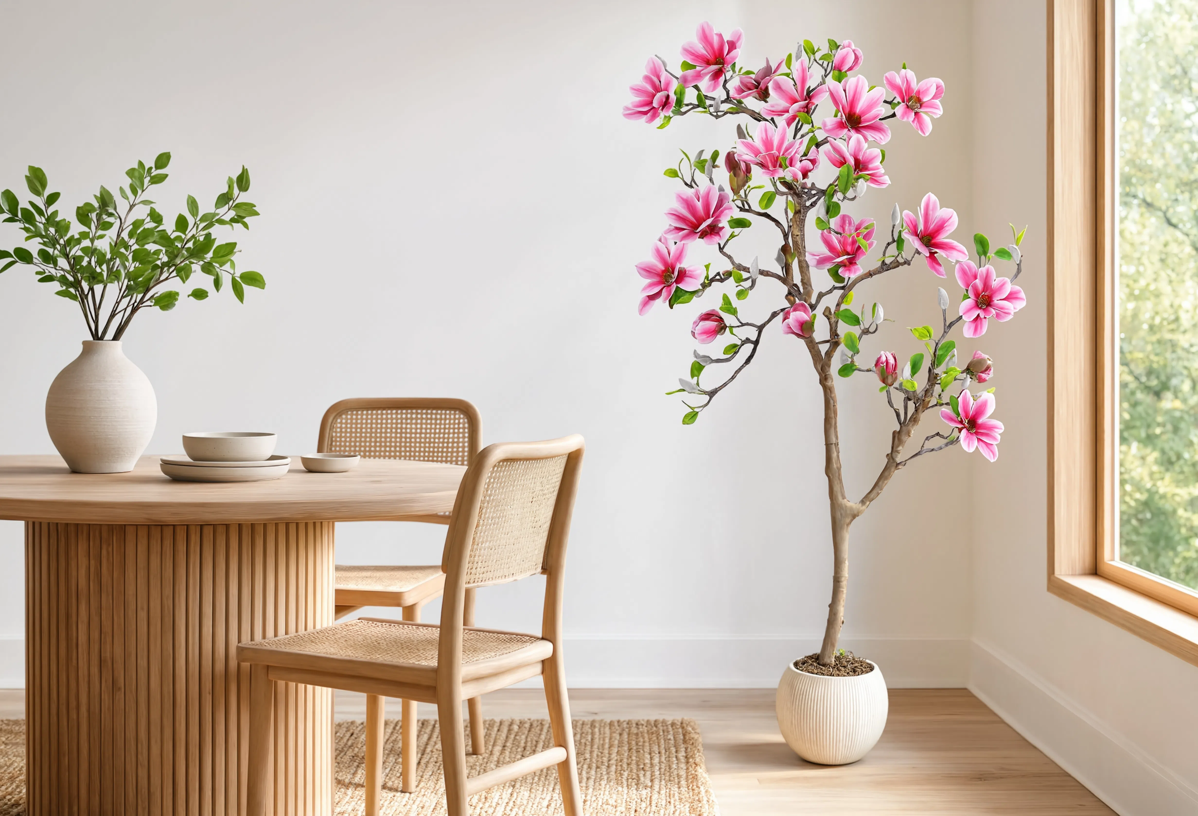 Magnolia Artificiel en Fleurs Rose - 150 cm