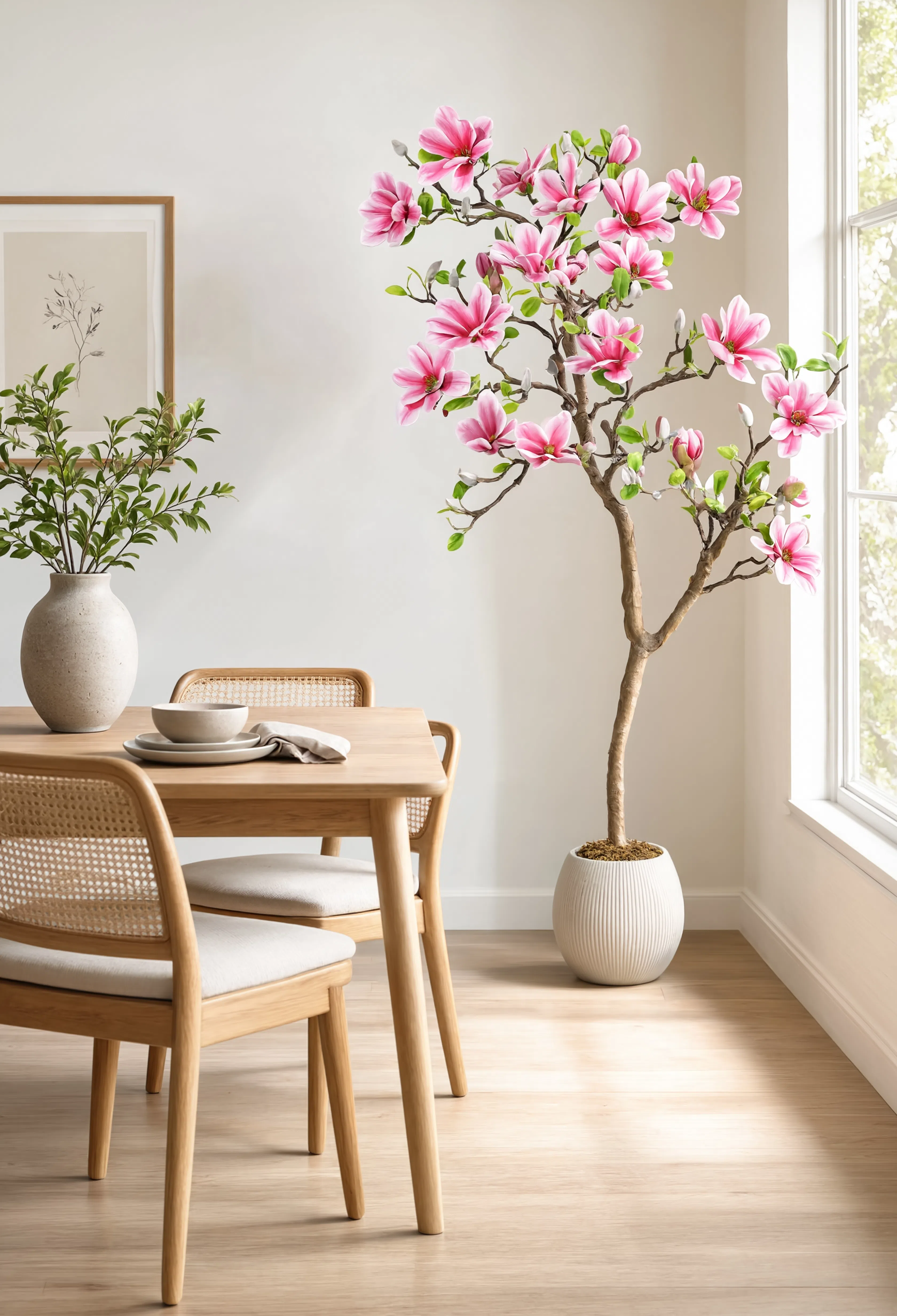 Magnolia Artificiel en Fleurs Rose - 180 cm