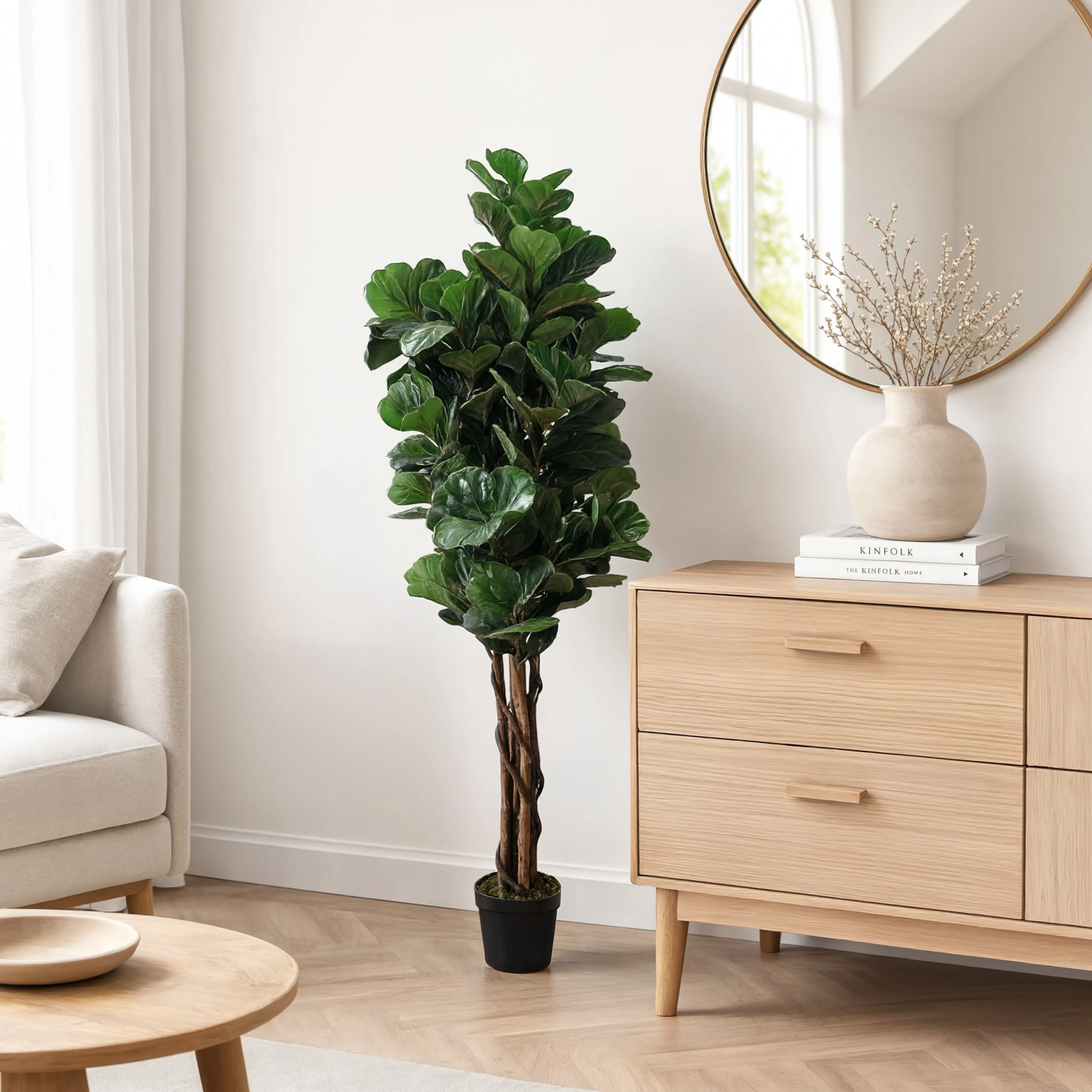 Ficus Lyrata Tressé Artificiel - 120 cm