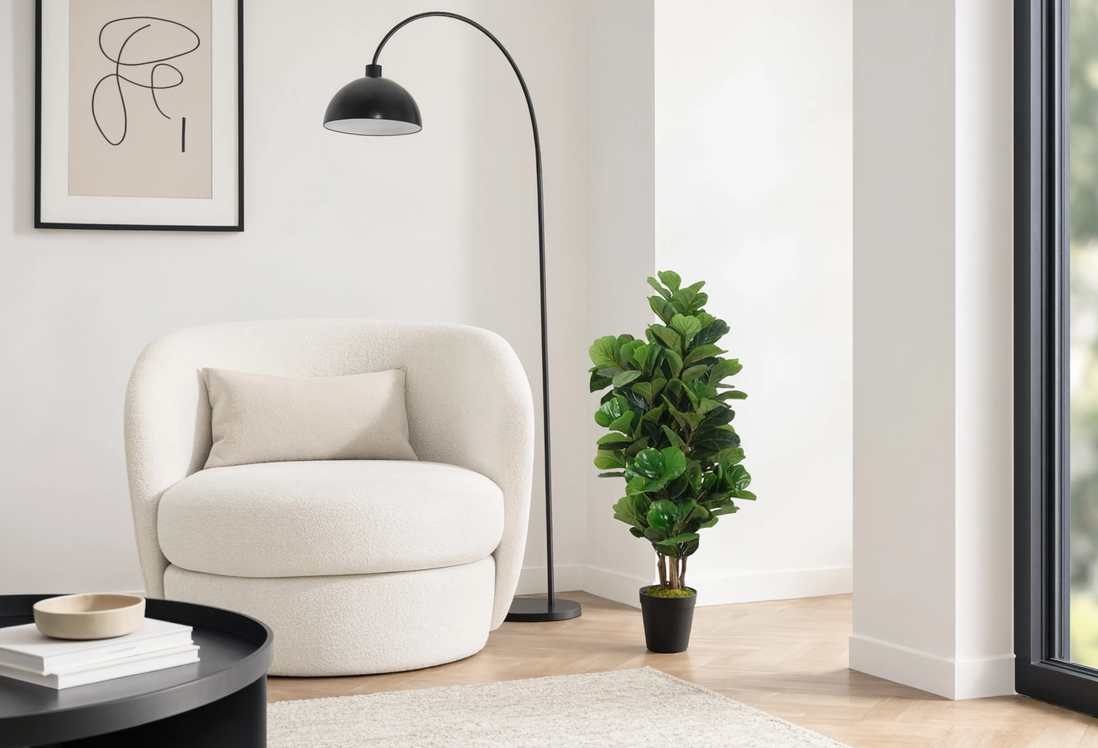 Ficus Lyrata Tressé Artificiel - 80 cm