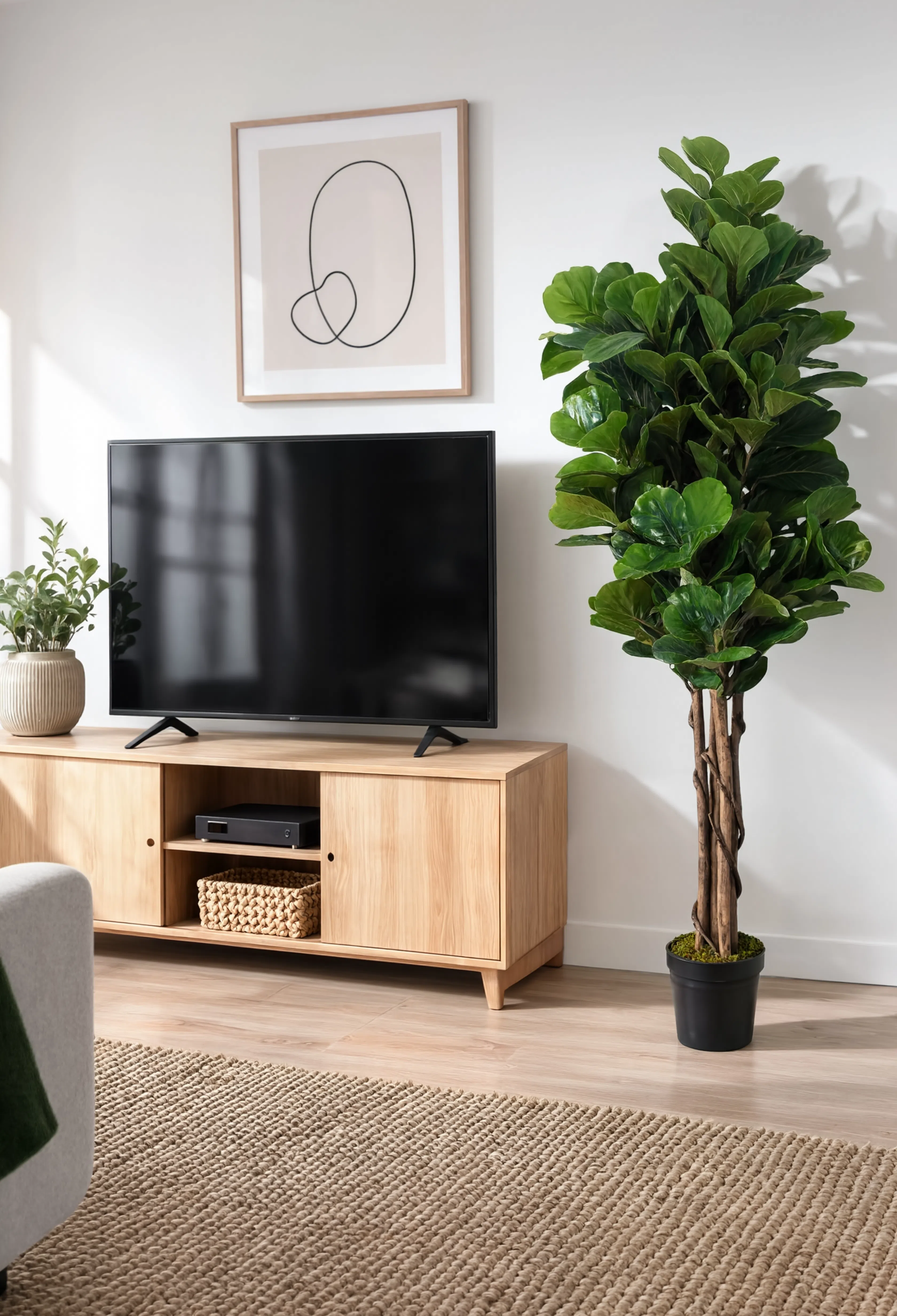 Ficus Lyrata Tressé Artificiel - 120 cm