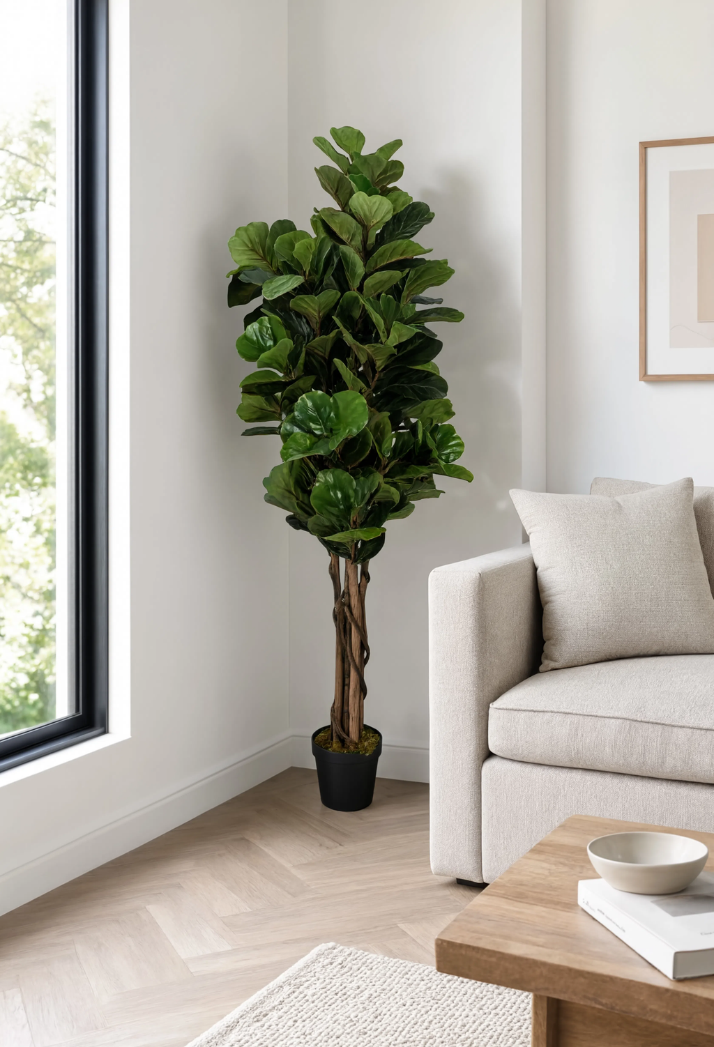 Ficus Lyrata Tressé Artificiel - 120 cm