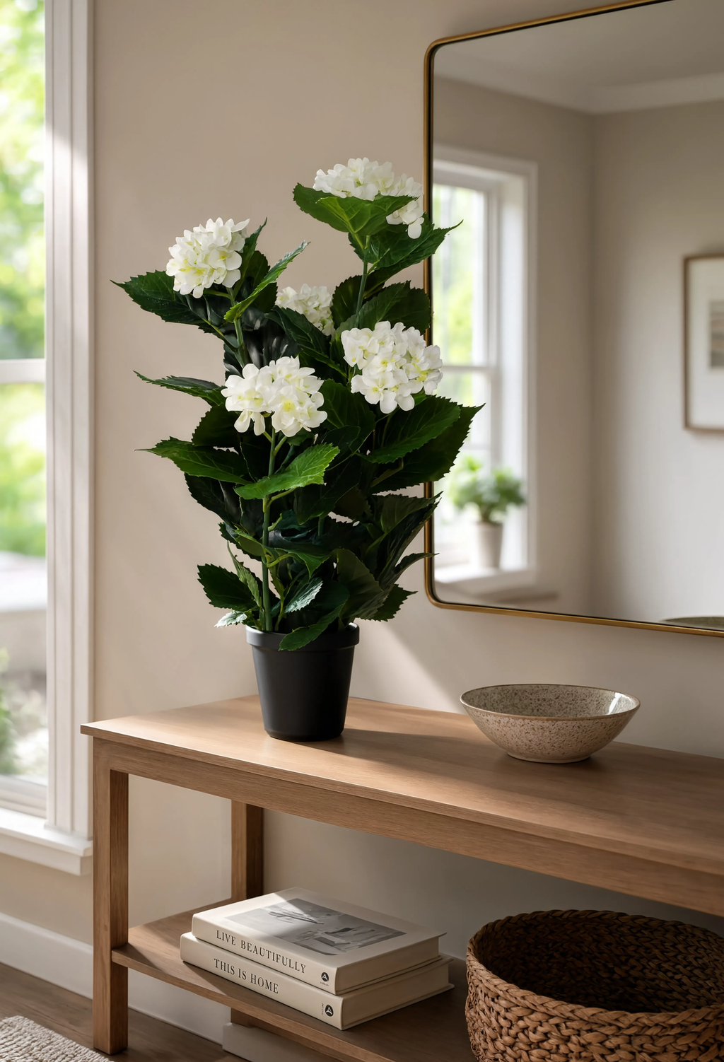 Hortensia Artificiel Blanc - 60 cm