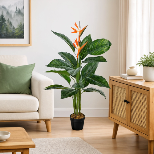 Strelitzia Artificielle Rouge - 100 cm