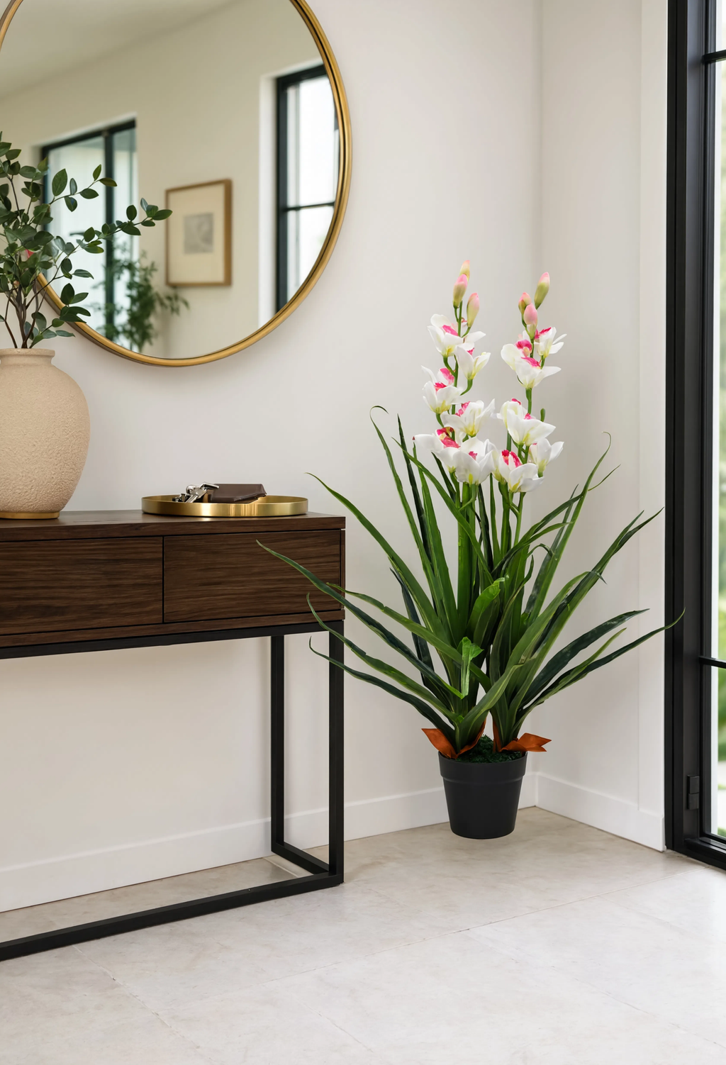 Orchidée Cymbidium Artificielle Royale - 100 cm