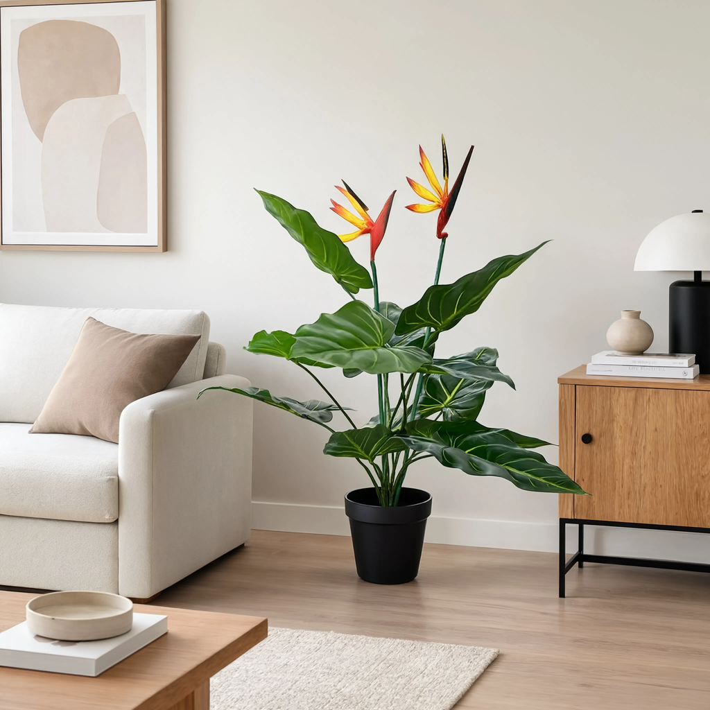 Strelitzia Vert Artificielle - 55 cm