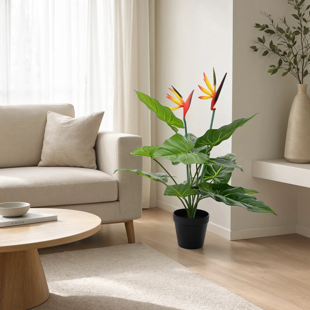 Strelitzia Vert Artificielle - 55 cm