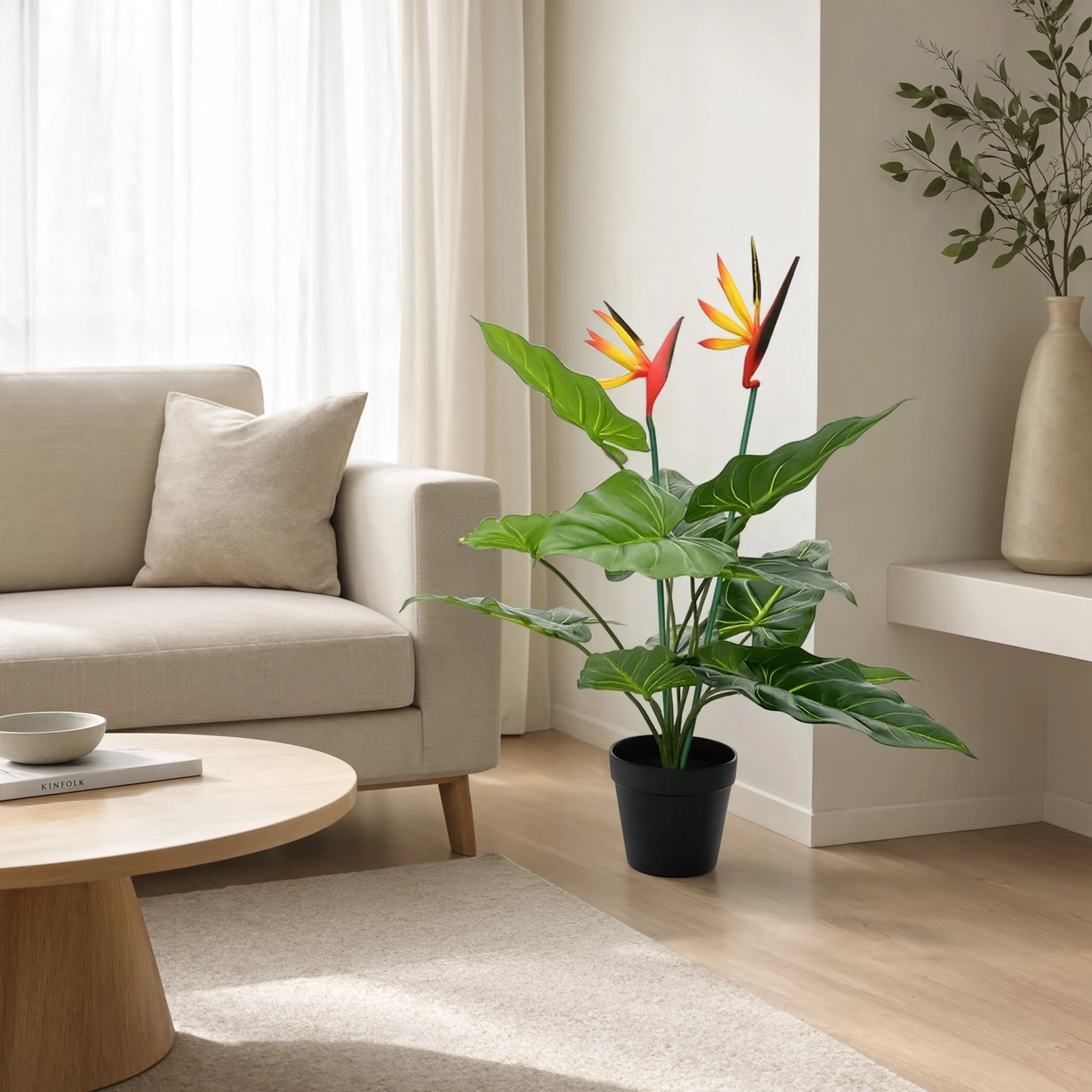 Strelitzia Vert Artificielle - 55 cm