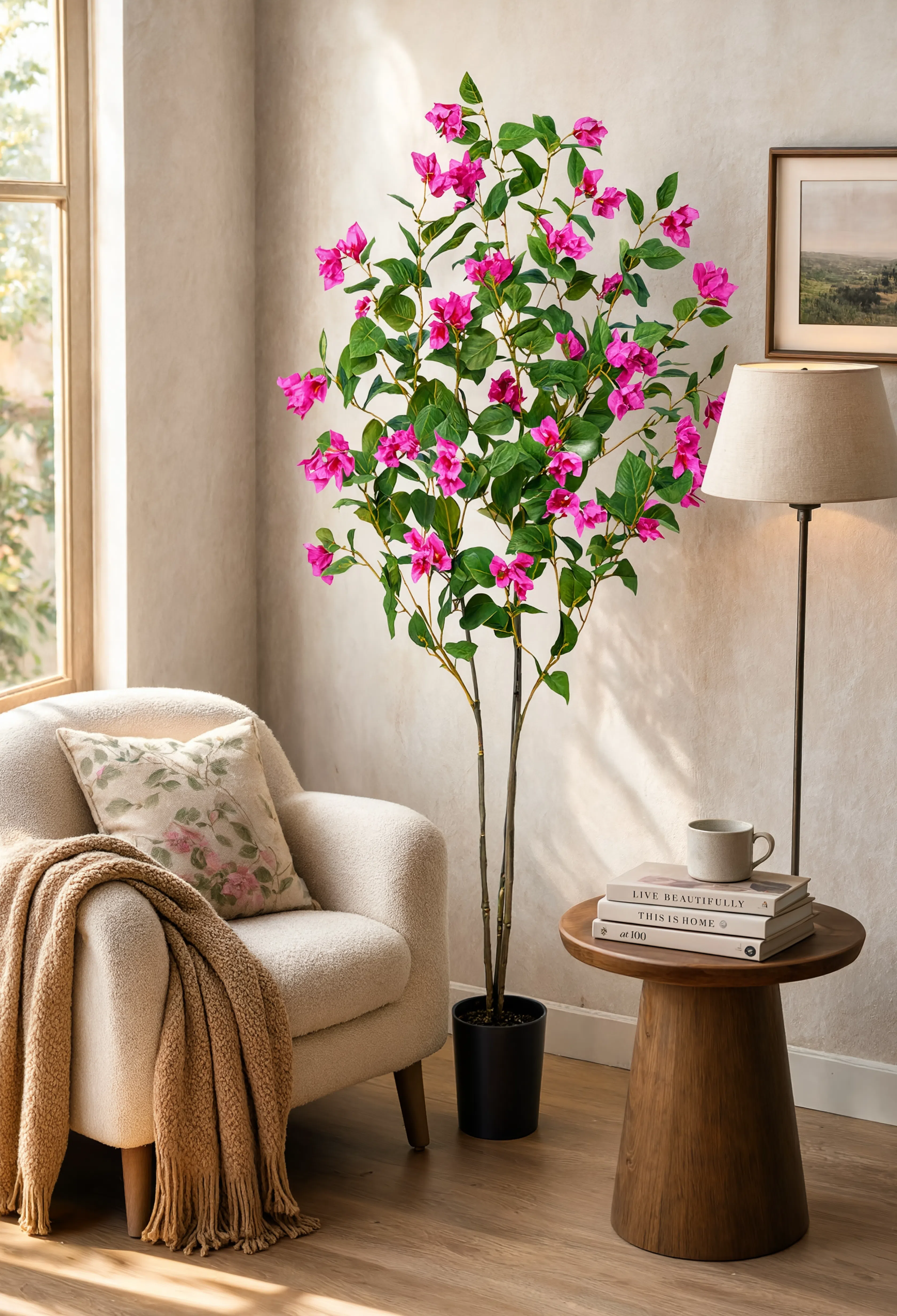 Camélia Artificiel en Fleurs Rose - 150 cm
