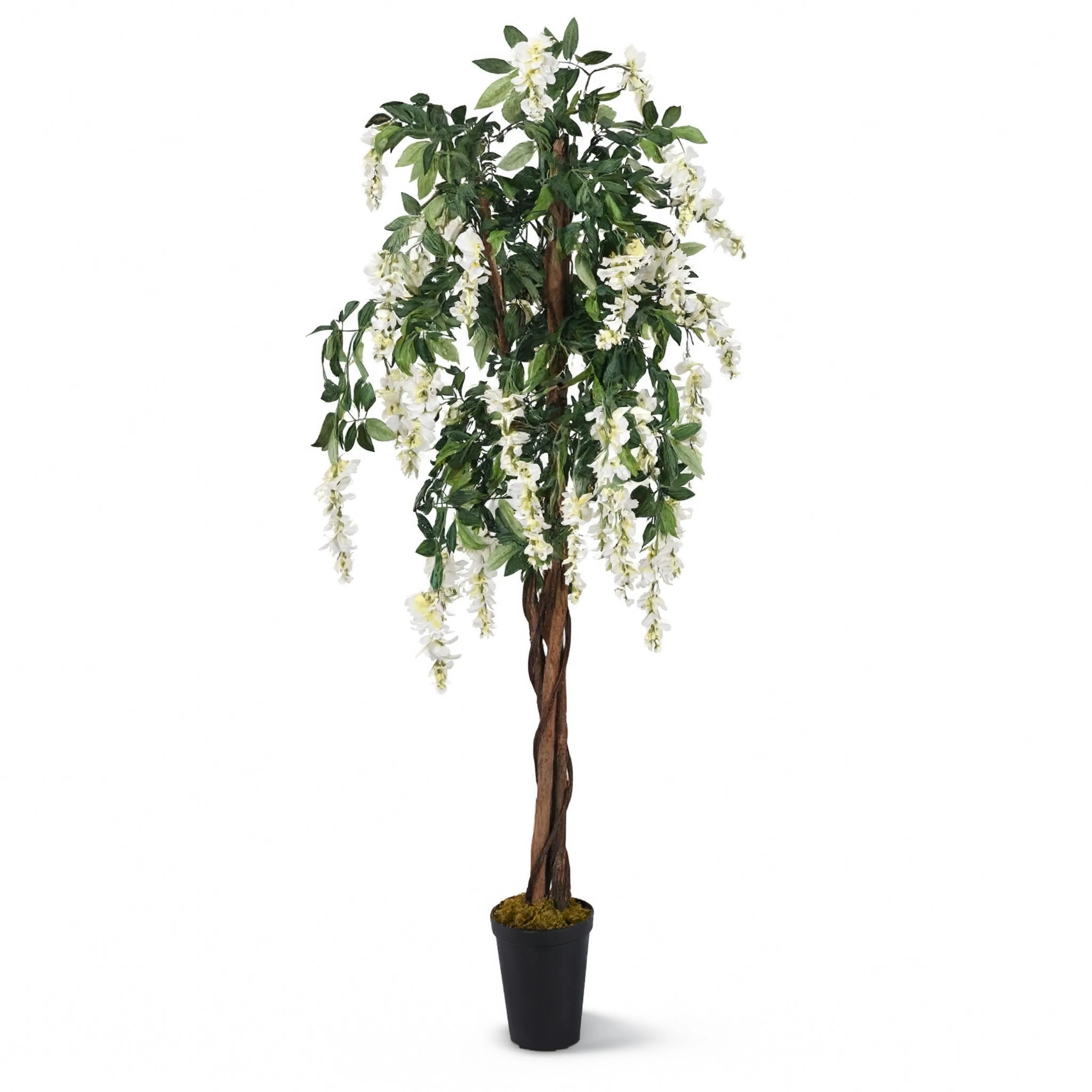 Wisteria Artificielle Vert et Blanc - 200 cm