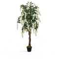 Wisteria Artificielle Vert et Blanc - 120 cm