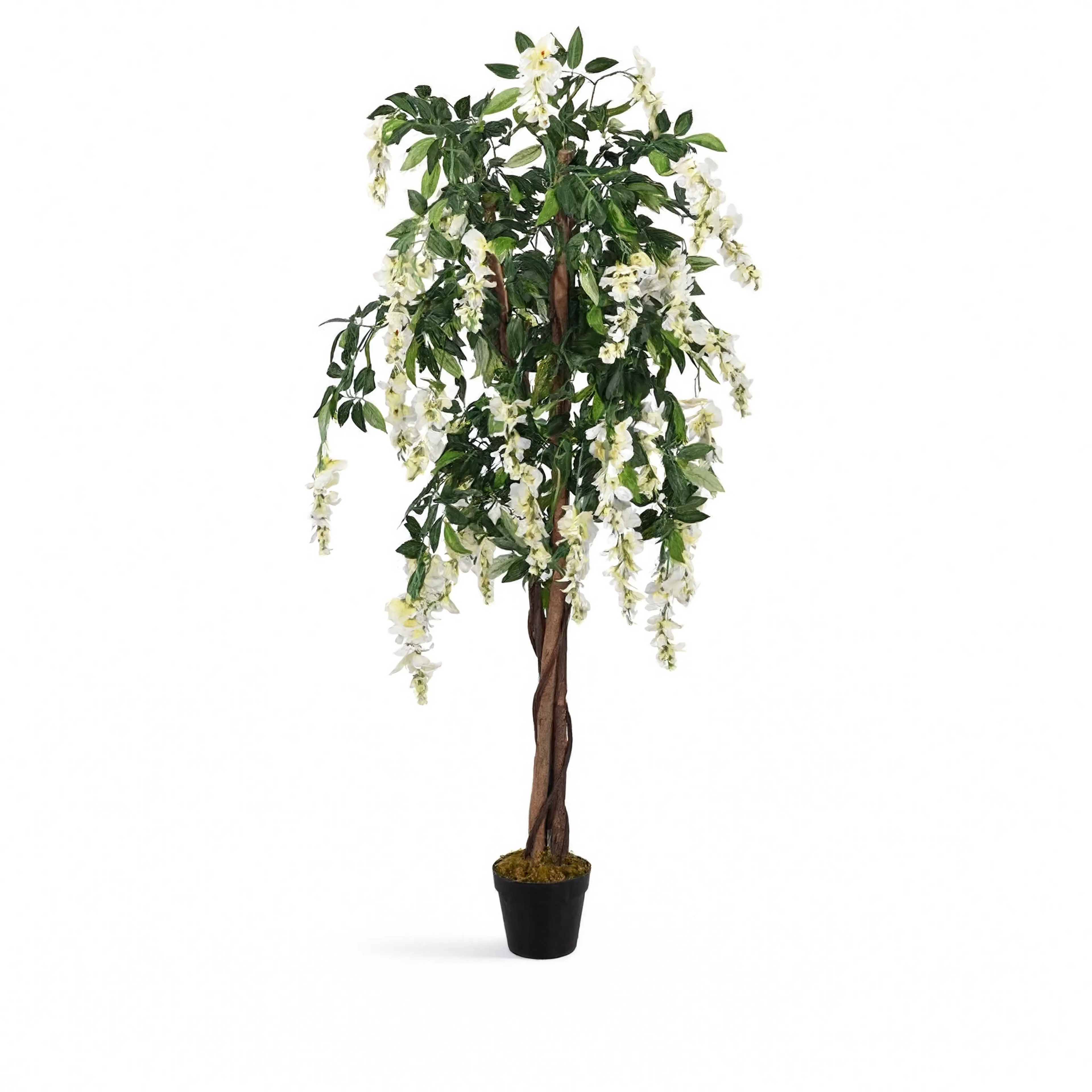 Wisteria Artificielle Vert et Blanc - 120 cm