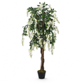 Wisteria Artificielle Vert et Blanc - 150 cm