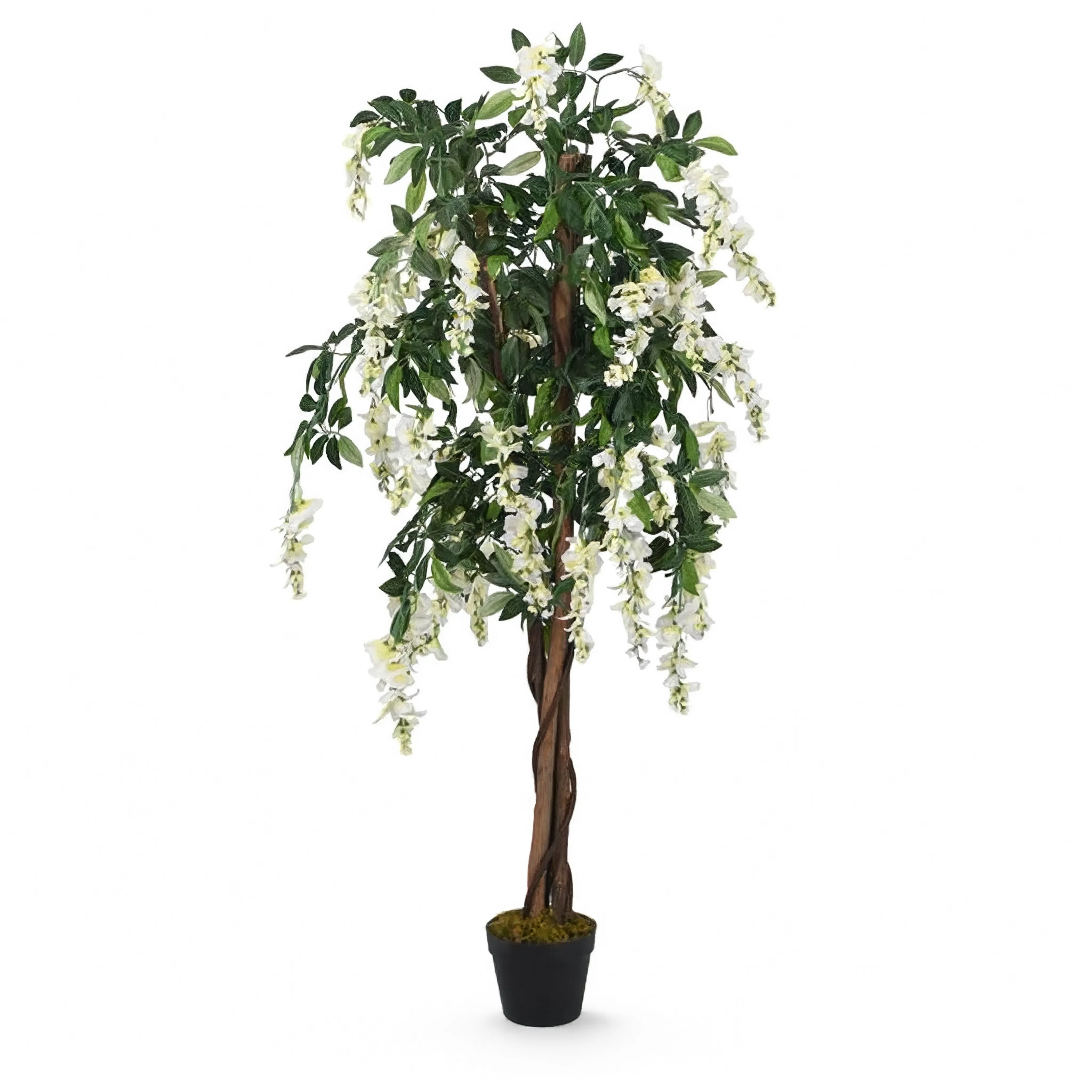 Wisteria Artificielle Vert et Blanc - 150 cm