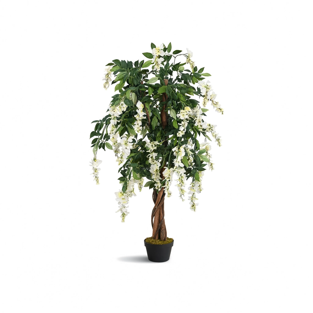 Wisteria Artificielle Vert et Blanc - 80 cm