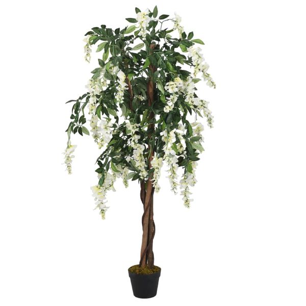 Glycine Artificielle Vert et Blanc - 200 cm
