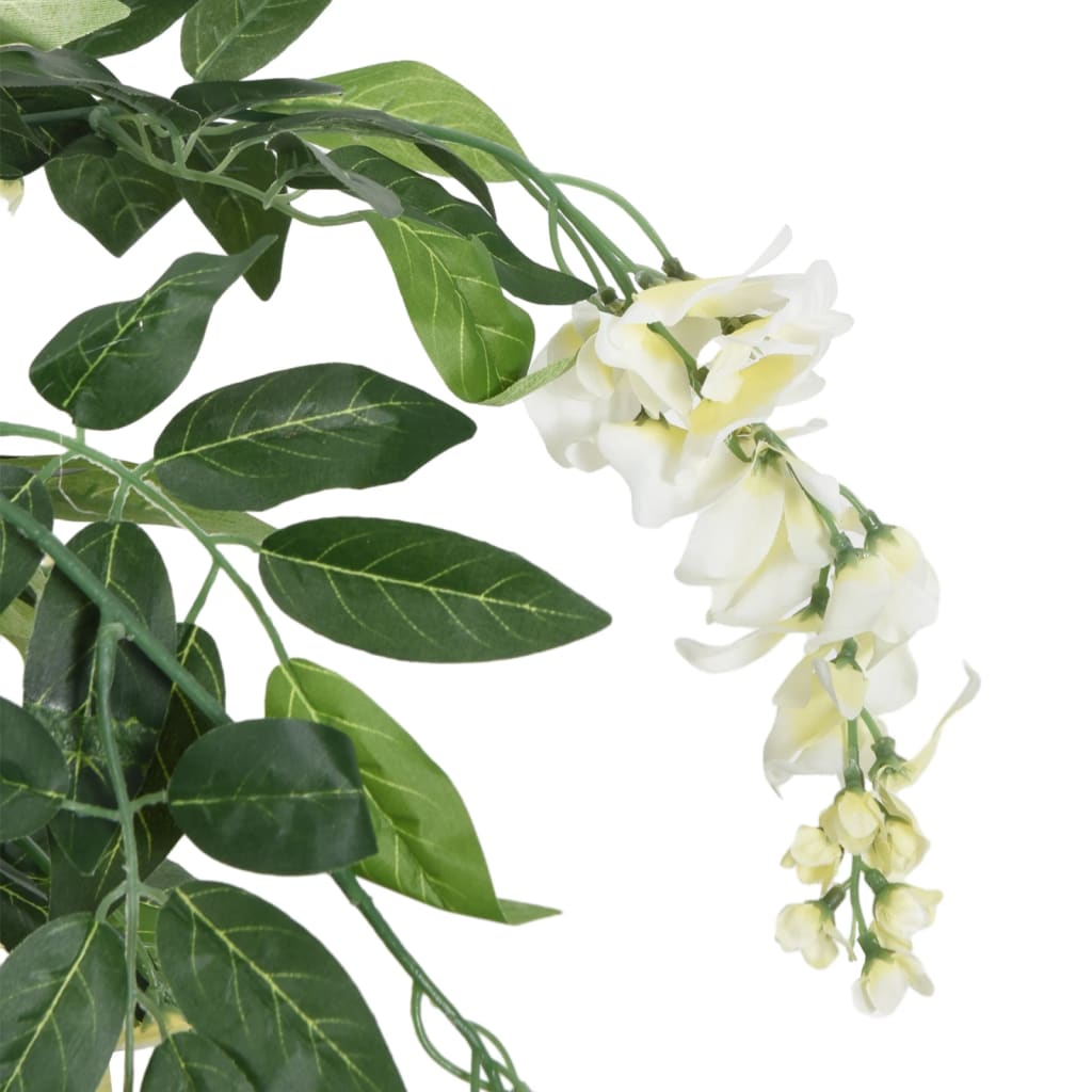 Glycine Artificielle Vert et Blanc - 150 cm